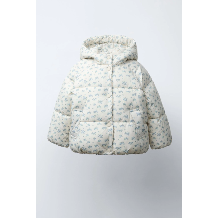 УТЕПЛЕННОЕ ПАЛЬТО ИЗ ФЛИСА С ЦВЕТОЧНЫМ ПРИНТОМ