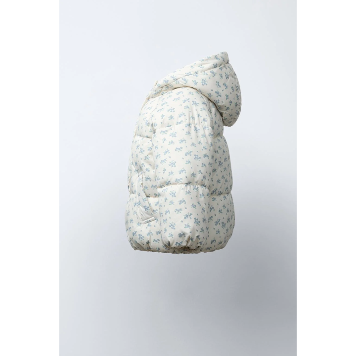 УТЕПЛЕННОЕ ПАЛЬТО ИЗ ФЛИСА С ЦВЕТОЧНЫМ ПРИНТОМ