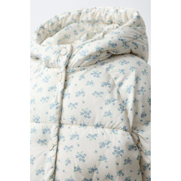 УТЕПЛЕННОЕ ПАЛЬТО ИЗ ФЛИСА С ЦВЕТОЧНЫМ ПРИНТОМ