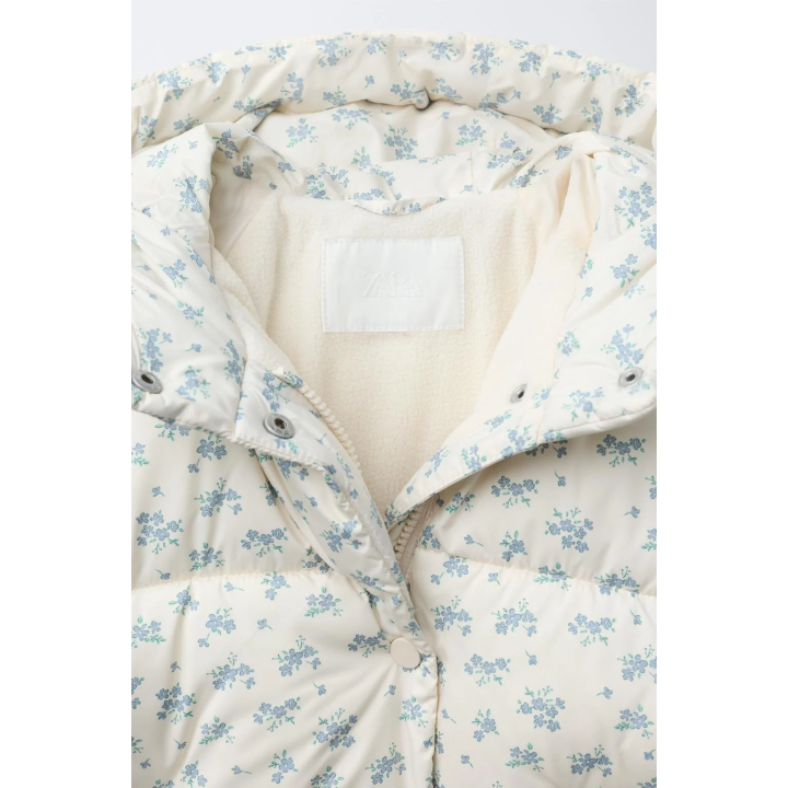 УТЕПЛЕННОЕ ПАЛЬТО ИЗ ФЛИСА С ЦВЕТОЧНЫМ ПРИНТОМ