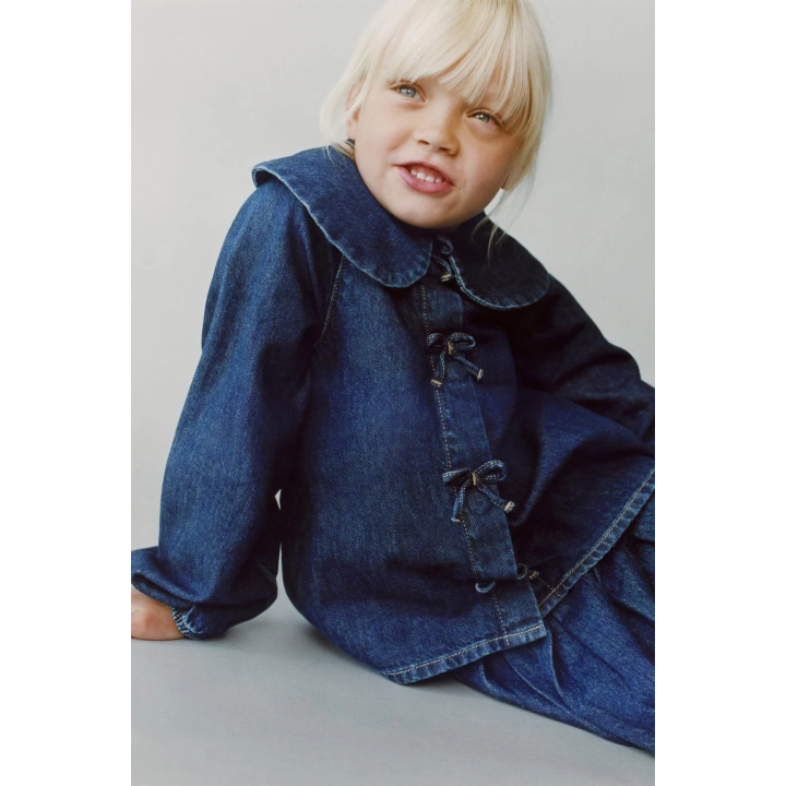 ДЖИНСОВАЯ РУБАШКА С БАНТАМИ