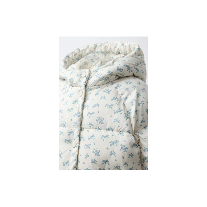 УТЕПЛЕННОЕ ПАЛЬТО ИЗ ФЛИСА С ЦВЕТОЧНЫМ ПРИНТОМ