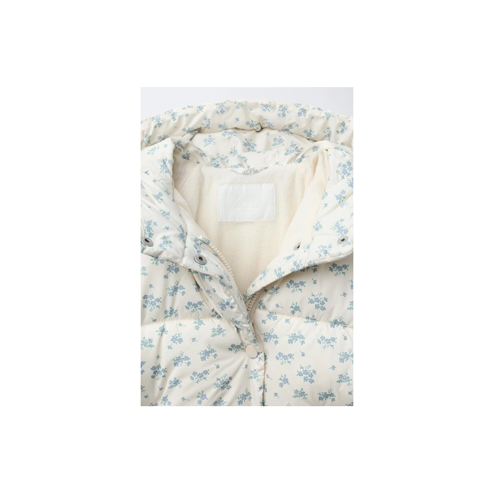 УТЕПЛЕННОЕ ПАЛЬТО ИЗ ФЛИСА С ЦВЕТОЧНЫМ ПРИНТОМ