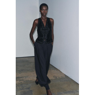 ЖИЛЕТ ИЗ БАРХАТА С ВЫШИВКОЙ — ZW COLLECTION LIMITED EDITION