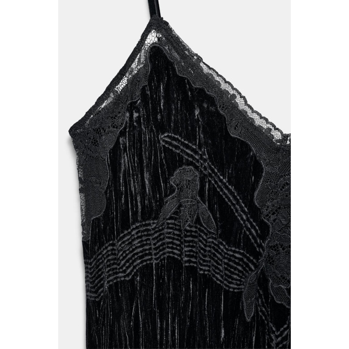 БАРХАТНЫЙ ТОП С КРУЖЕВОМ — ZW COLLECTION