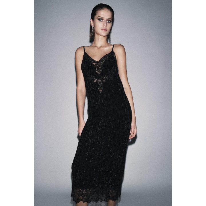 БАРХАТНОЕ ПЛАТЬЕ-КОМБИНАЦИЯ — ZW COLLECTION