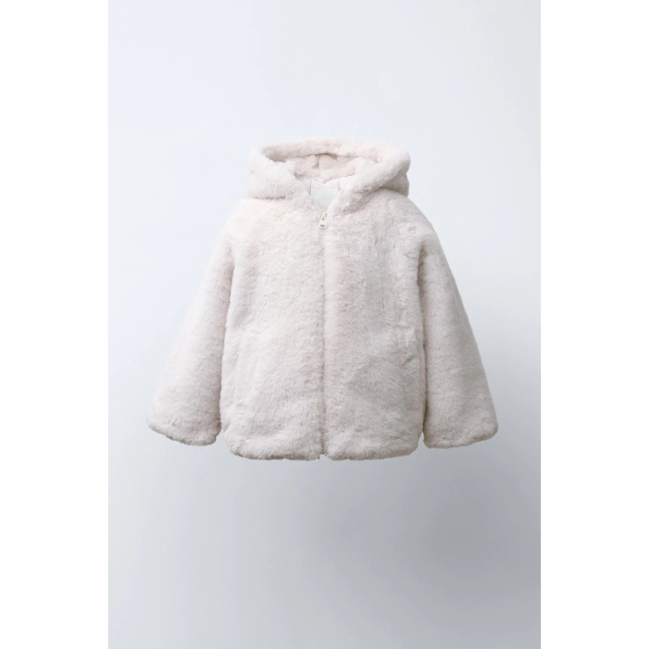 КУРТКА ИЗ ИСКУССТВЕННОГО МЕХА С КАПЮШОНОМ