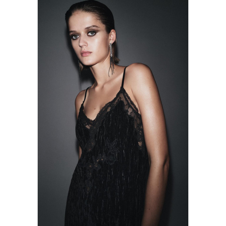 БАРХАТНОЕ ПЛАТЬЕ-КОМБИНАЦИЯ — ZW COLLECTION