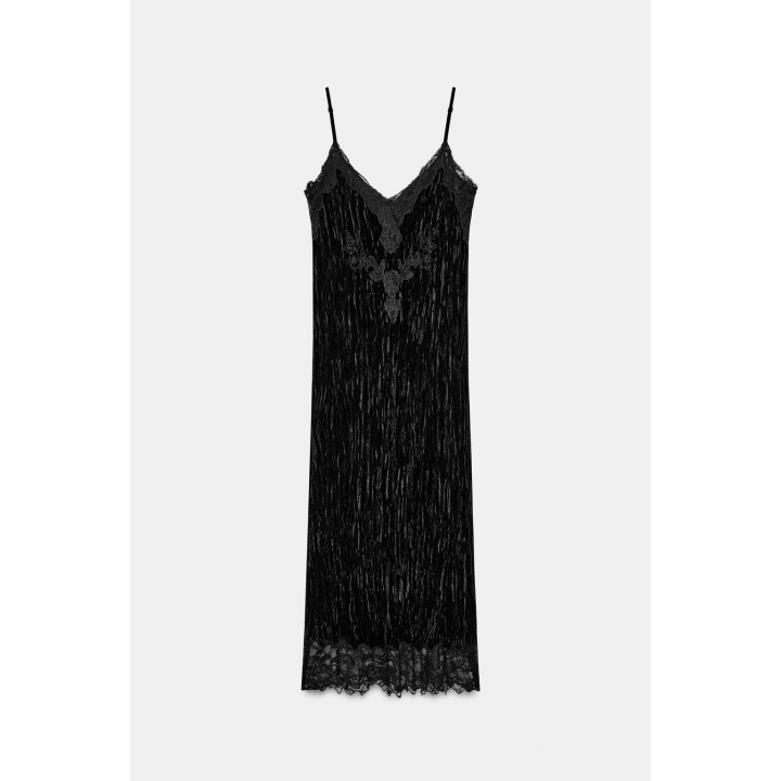 БАРХАТНОЕ ПЛАТЬЕ-КОМБИНАЦИЯ — ZW COLLECTION