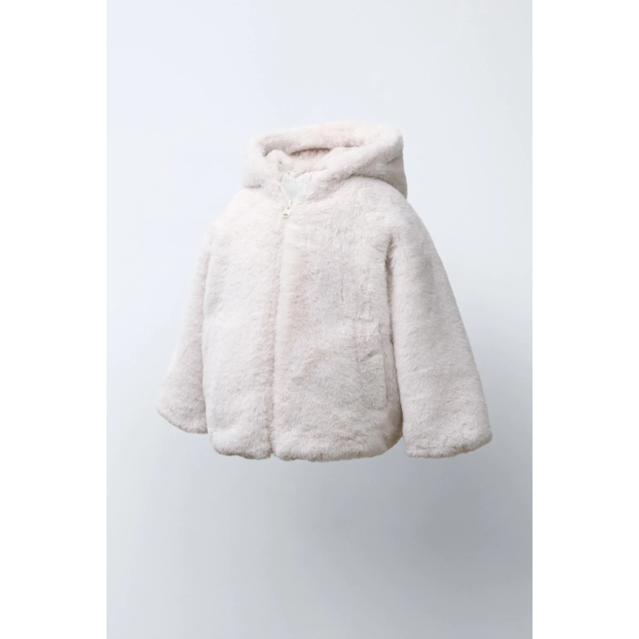 КУРТКА ИЗ ИСКУССТВЕННОГО МЕХА С КАПЮШОНОМ