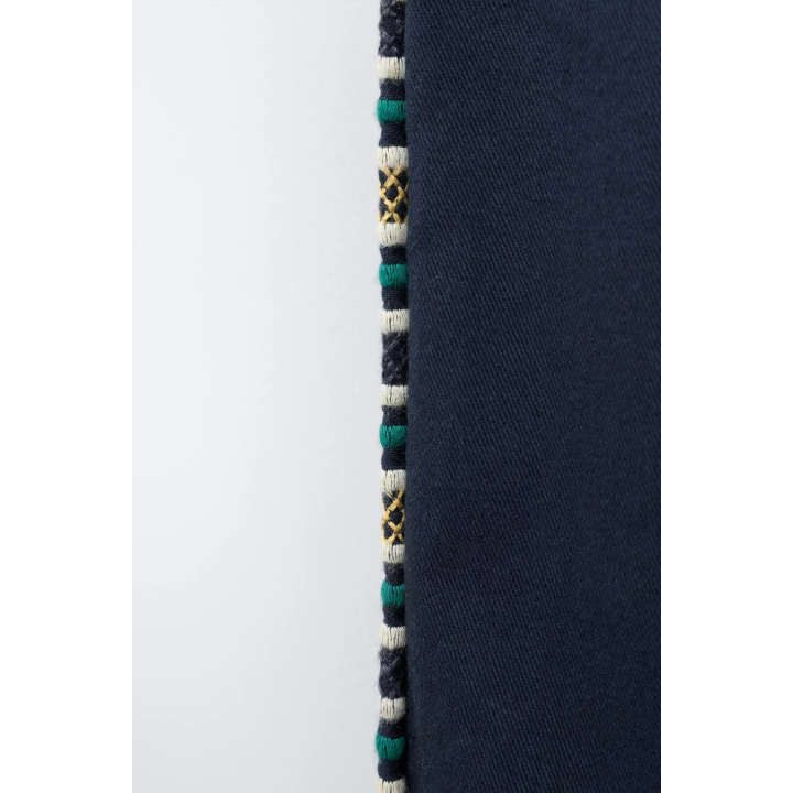 БРЮКИ-КЮЛОТЫ С БОКОВОЙ ВЫШИВКОЙ