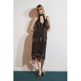 ПЛАТЬЕ ИЗ ЖОРЖЕТА С ПАЙЕТКАМИ И БУСИНАМИ