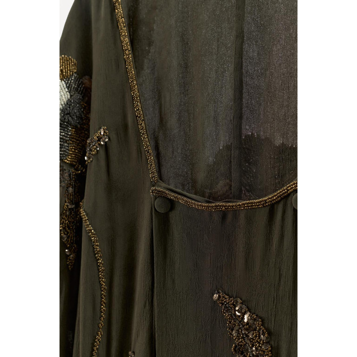 ЖАККАРДОВОЕ ПЛАТЬЕ С ВЫШИВКОЙ И БУСИНАМИ — LIMITED EDITION