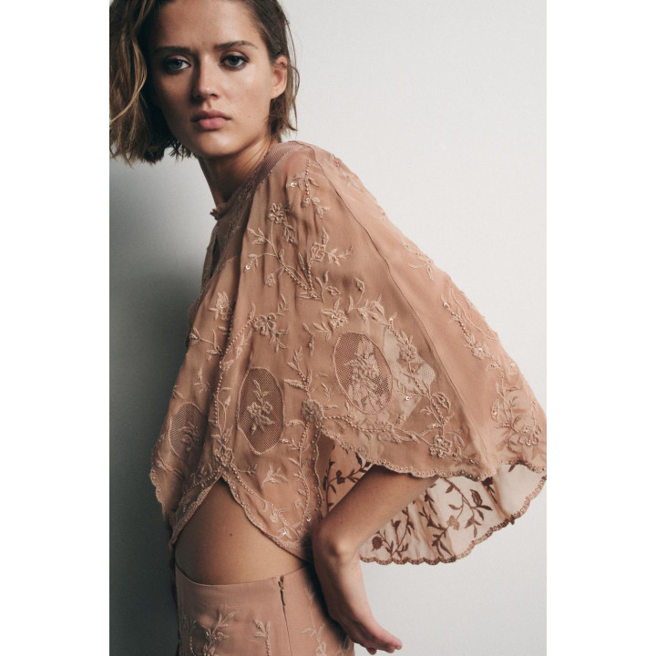 ТОП-НАКИДКА GEORGETTE С ВЫШИВКОЙ, ЛИМИТИРОВАННАЯ СЕРИЯ