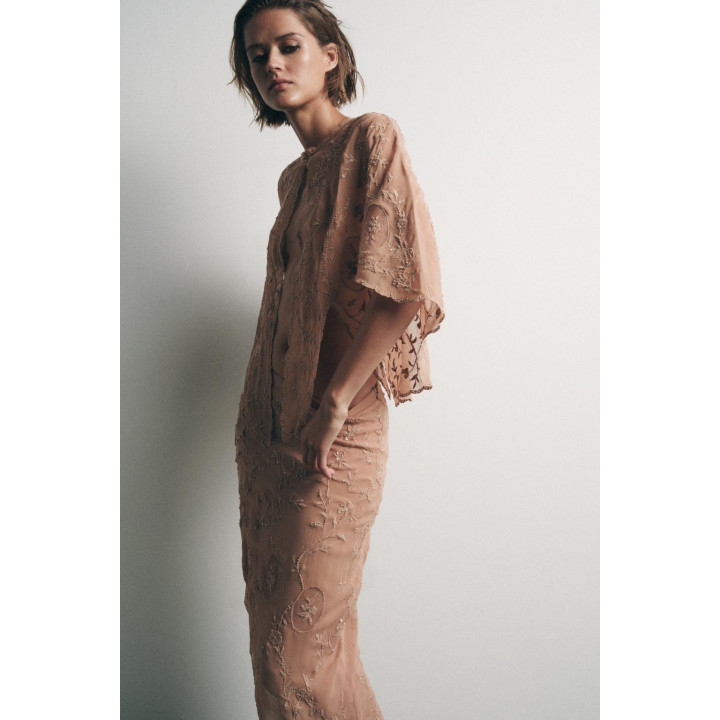 ТОП-НАКИДКА GEORGETTE С ВЫШИВКОЙ, ЛИМИТИРОВАННАЯ СЕРИЯ