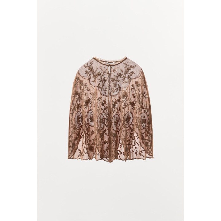 ТОП-НАКИДКА GEORGETTE С ВЫШИВКОЙ, ЛИМИТИРОВАННАЯ СЕРИЯ