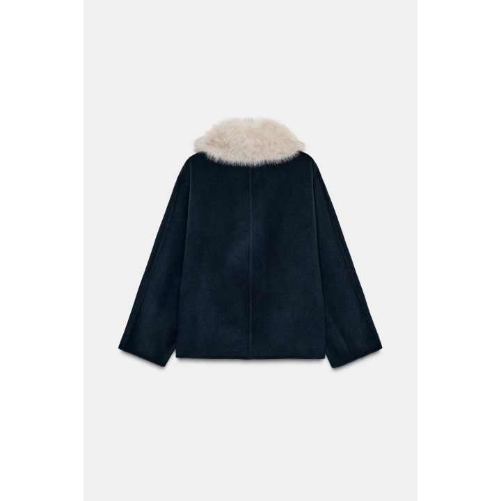 ПАЛЬТО С ВОРОТНИКОМ ИЗ ИСКУССТВЕННОГО МЕХА И ШЕРСТИ — ZW COLLECTION