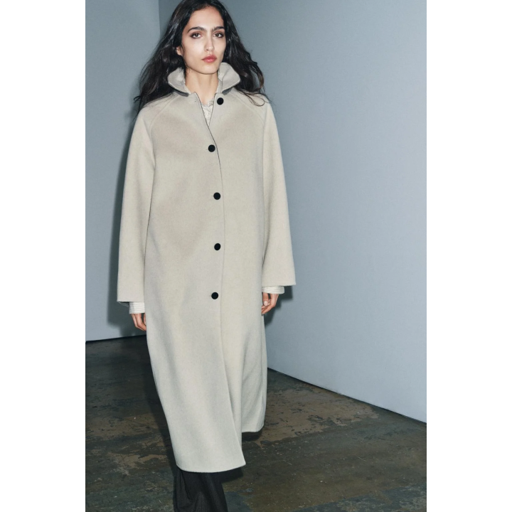 ДЛИННОЕ ПАЛЬТО ИЗ СМЕСОВОЙ ШЕРСТИ — ZW COLLECTION LIMITED EDITION