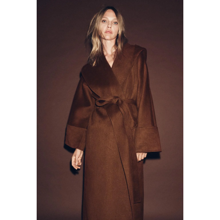 ДЛИННОЕ ПАЛЬТО С ПОЯСОМ ИЗ ШЕРСТИ — ZW COLLECTION LIMITED EDITION