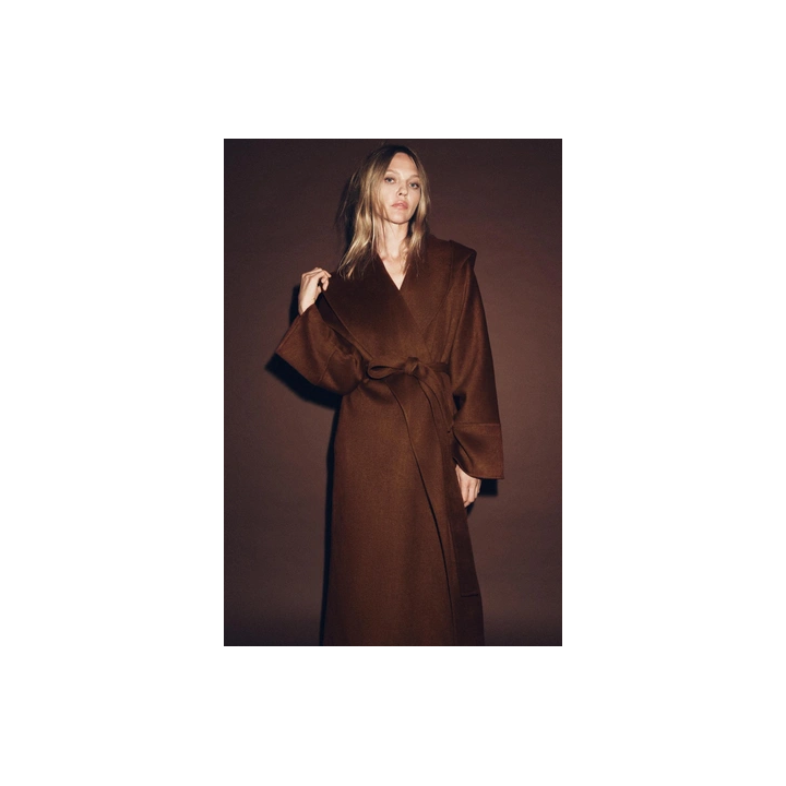ДЛИННОЕ ПАЛЬТО С ПОЯСОМ ИЗ ШЕРСТИ — ZW COLLECTION LIMITED EDITION