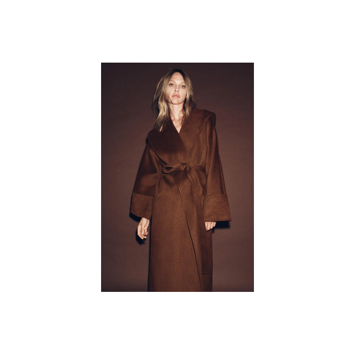 ДЛИННОЕ ПАЛЬТО С ПОЯСОМ ИЗ ШЕРСТИ — ZW COLLECTION LIMITED EDITION