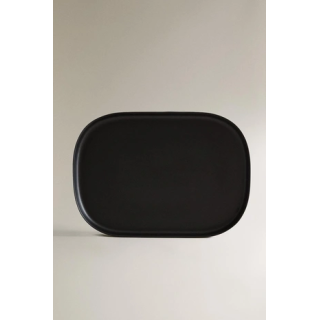 LARGE BLACK RESIN BATHROOM TRAY