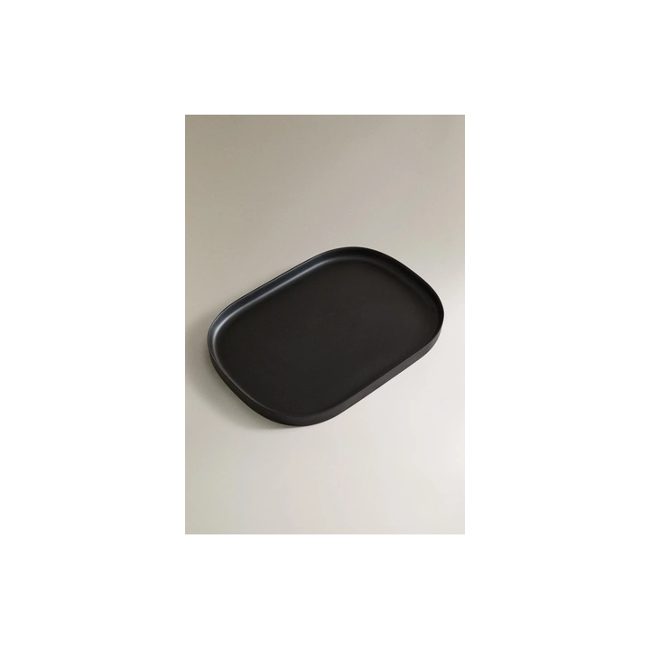 LARGE BLACK RESIN BATHROOM TRAY