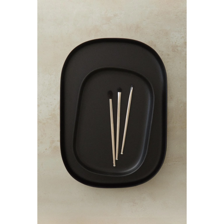 LARGE BLACK RESIN BATHROOM TRAY