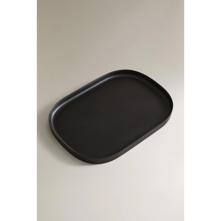LARGE BLACK RESIN BATHROOM TRAY