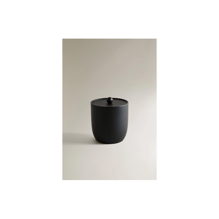 BLACK RESIN BATHROOM JAR