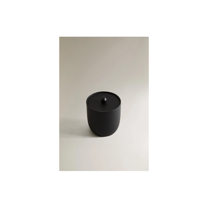 BLACK RESIN BATHROOM JAR