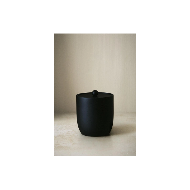 BLACK RESIN BATHROOM JAR
