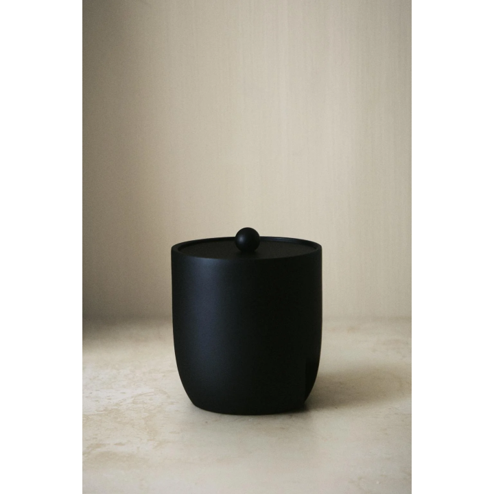BLACK RESIN BATHROOM JAR