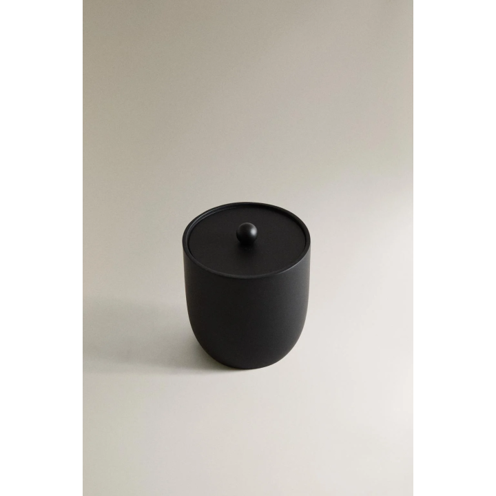 BLACK RESIN BATHROOM JAR