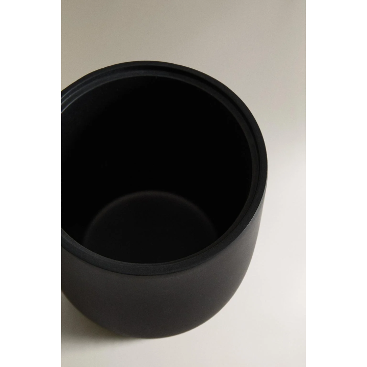 BLACK RESIN BATHROOM JAR