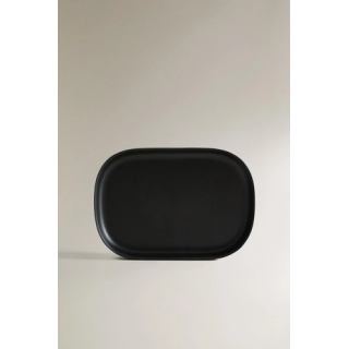 BLACK RESIN BATHROOM TRAY