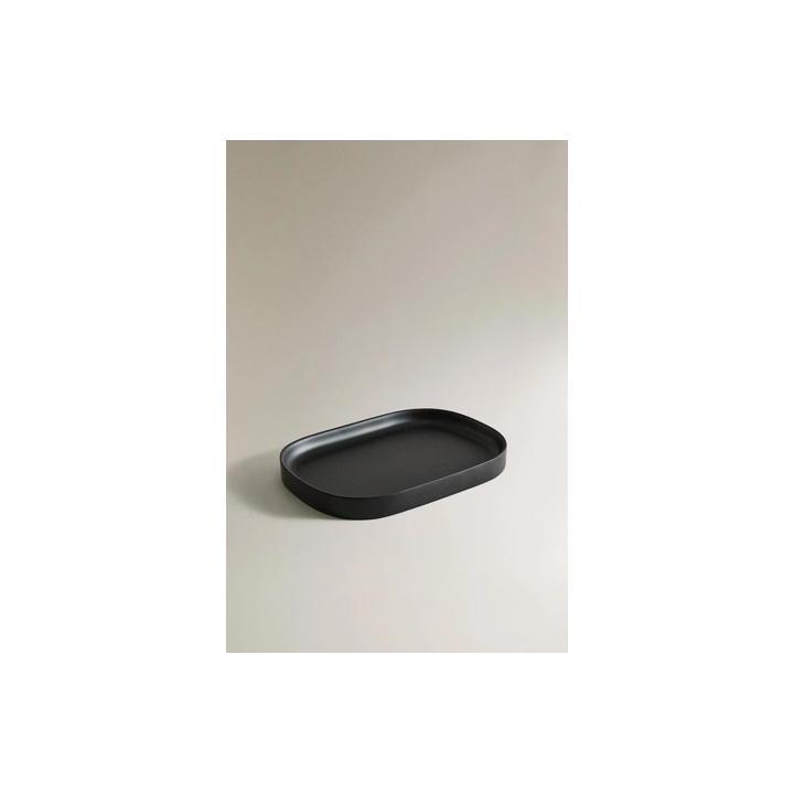BLACK RESIN BATHROOM TRAY