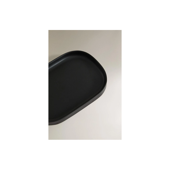 BLACK RESIN BATHROOM TRAY
