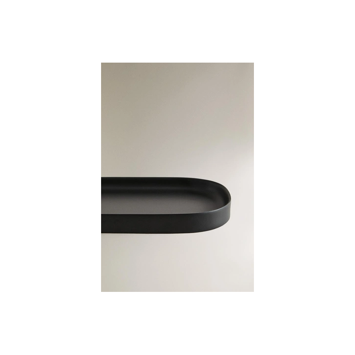 BLACK RESIN BATHROOM TRAY