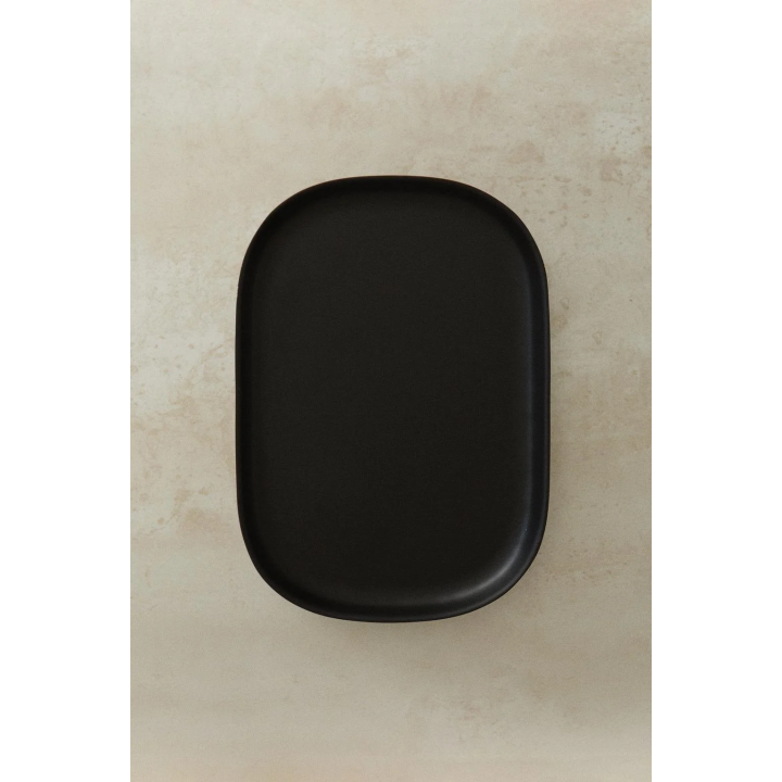 BLACK RESIN BATHROOM TRAY