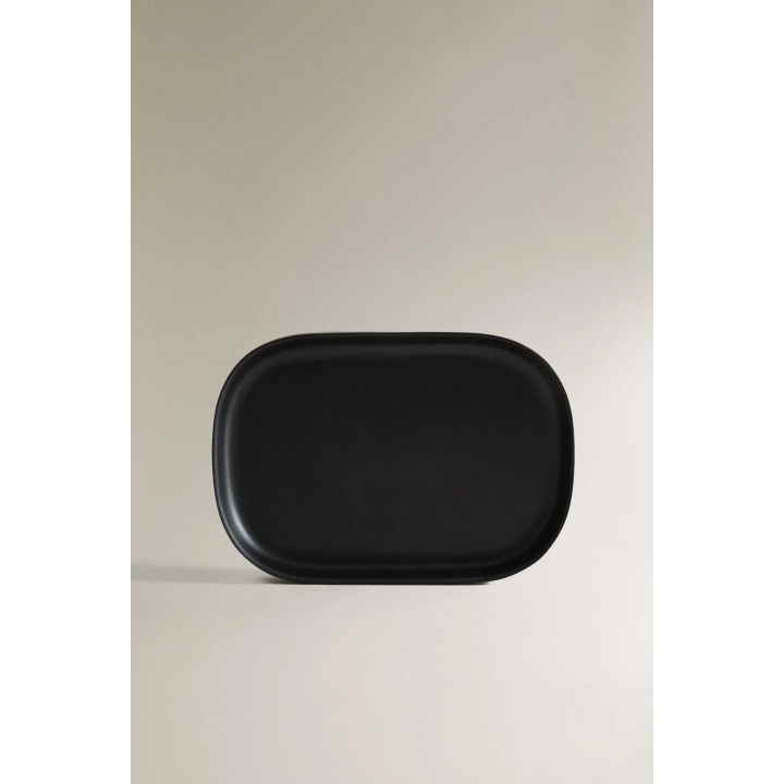 BLACK RESIN BATHROOM TRAY