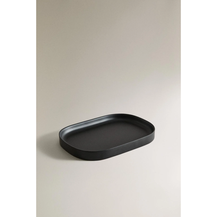 BLACK RESIN BATHROOM TRAY