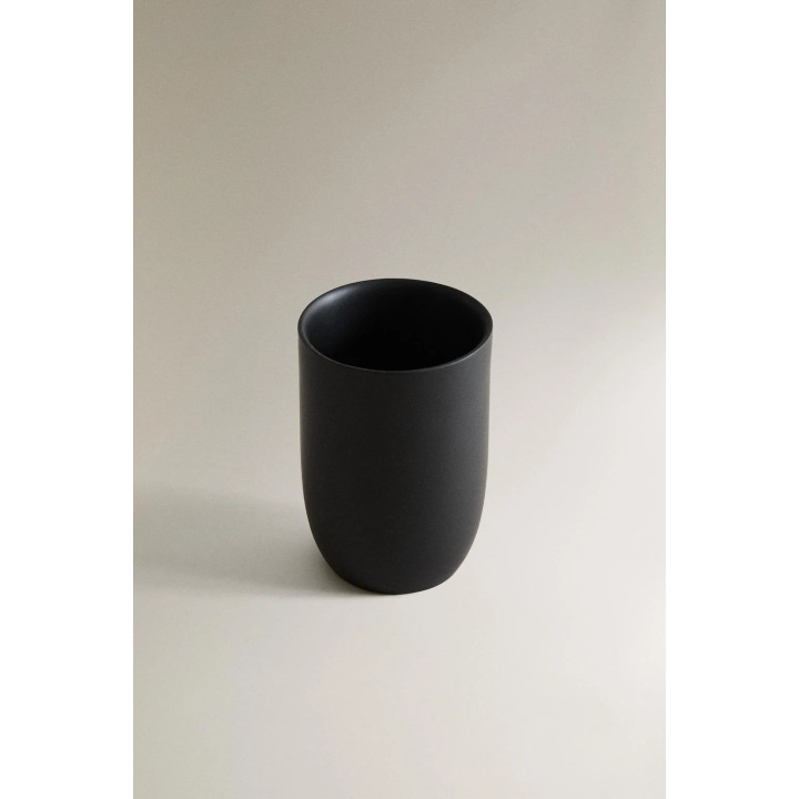 BLACK RESIN TOOTHBRUSH HOLDER