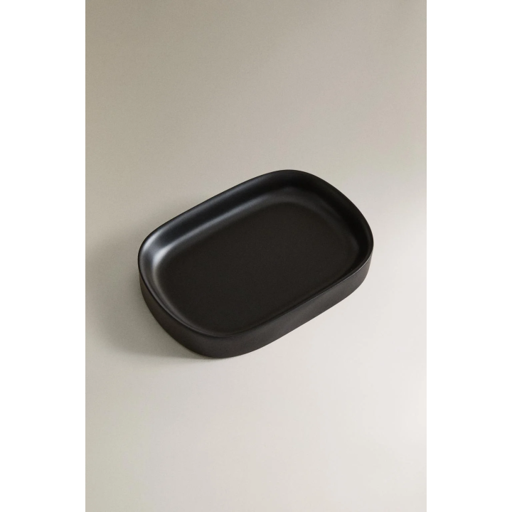 BLACK RESIN SOAP DISH