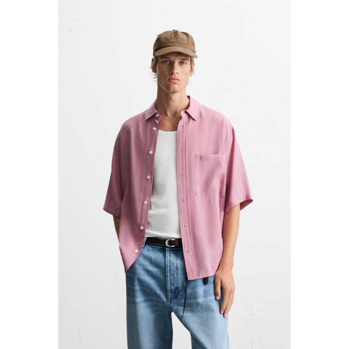 Рубашка свободного кроя из текстиля с модалом