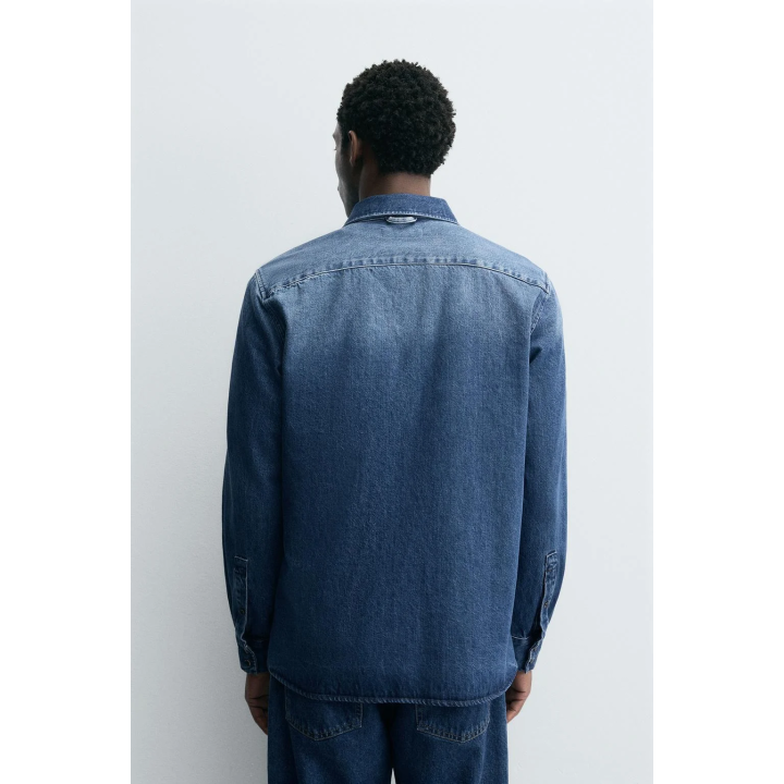 ДЖИНСОВАЯ РУБАШКА С ЭФФЕКТОМ ПОТЕРТОСТИ