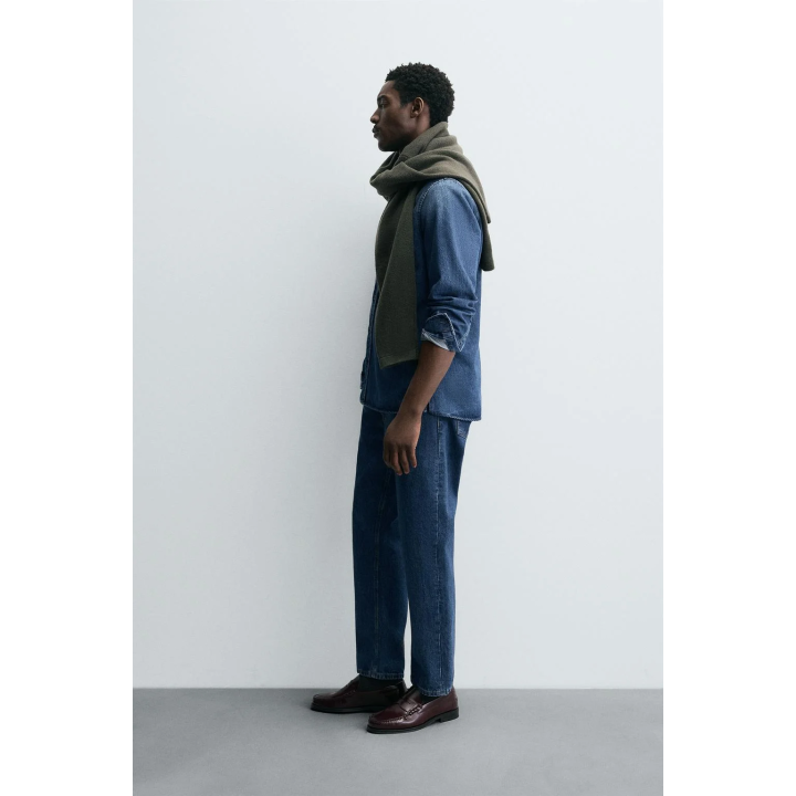 ДЖИНСОВАЯ РУБАШКА С ЭФФЕКТОМ ПОТЕРТОСТИ