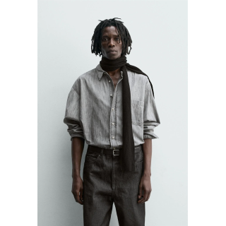 ДЖИНСОВАЯ РУБАШКА С ЭФФЕКТОМ ПОТЕРТОСТИ И БРЫЗГАМИ