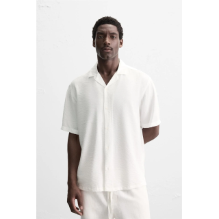 Рубашка свободного кроя из текстильной смеси