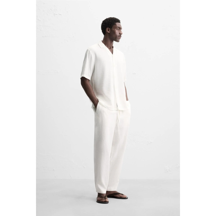 Рубашка свободного кроя из текстильной смеси